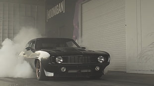black and gray car stereo, hoonigan, Chevrolet Camaro, car, Burnout HD wallpaper