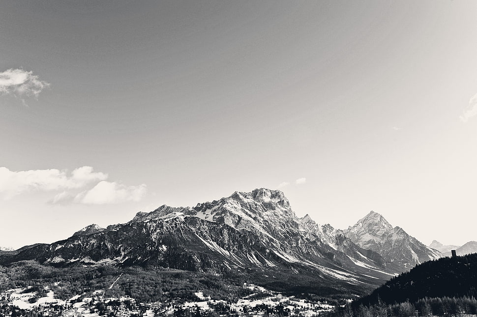 Grayscale mountain photography, landscape, nature, monochrome, sky HD ...