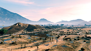 brown land near mountain, Grand Theft Auto V, Grand Theft Auto, video games HD wallpaper