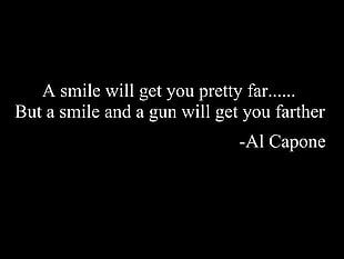 black background with text overlay, quote, Al Capone, typography, text HD wallpaper