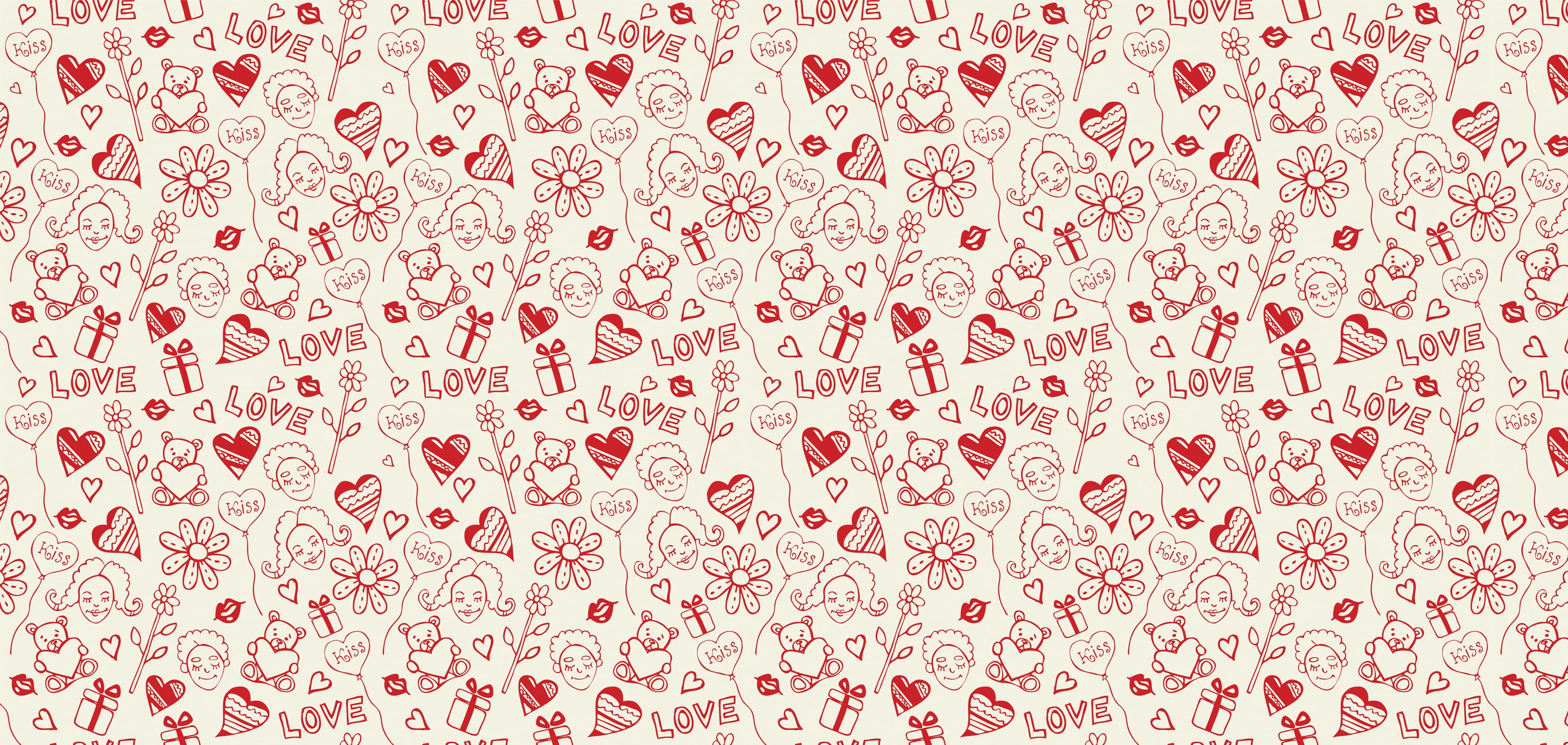 white and red Love with gift box illustration