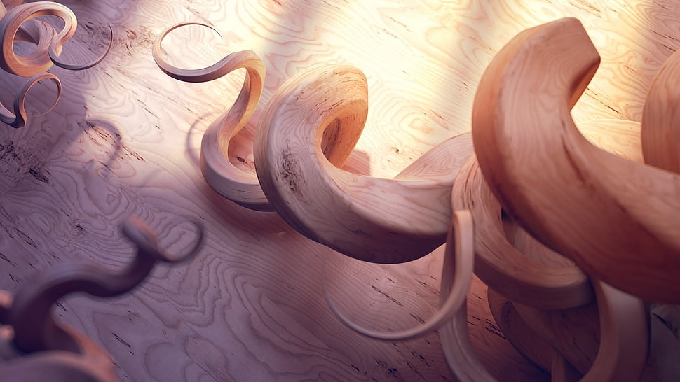 shallow focus photography of brown spiral wood HD wallpaper