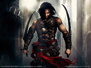 man holding black sword digital wallpaper HD wallpaper