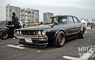 black sedan, vehicle, car, Nissan GTR, Japan HD wallpaper