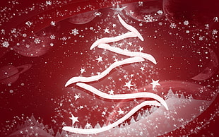 red and white Christmas tree graphic art