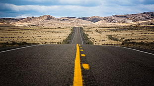 black concrete road, road, Nevada HD wallpaper