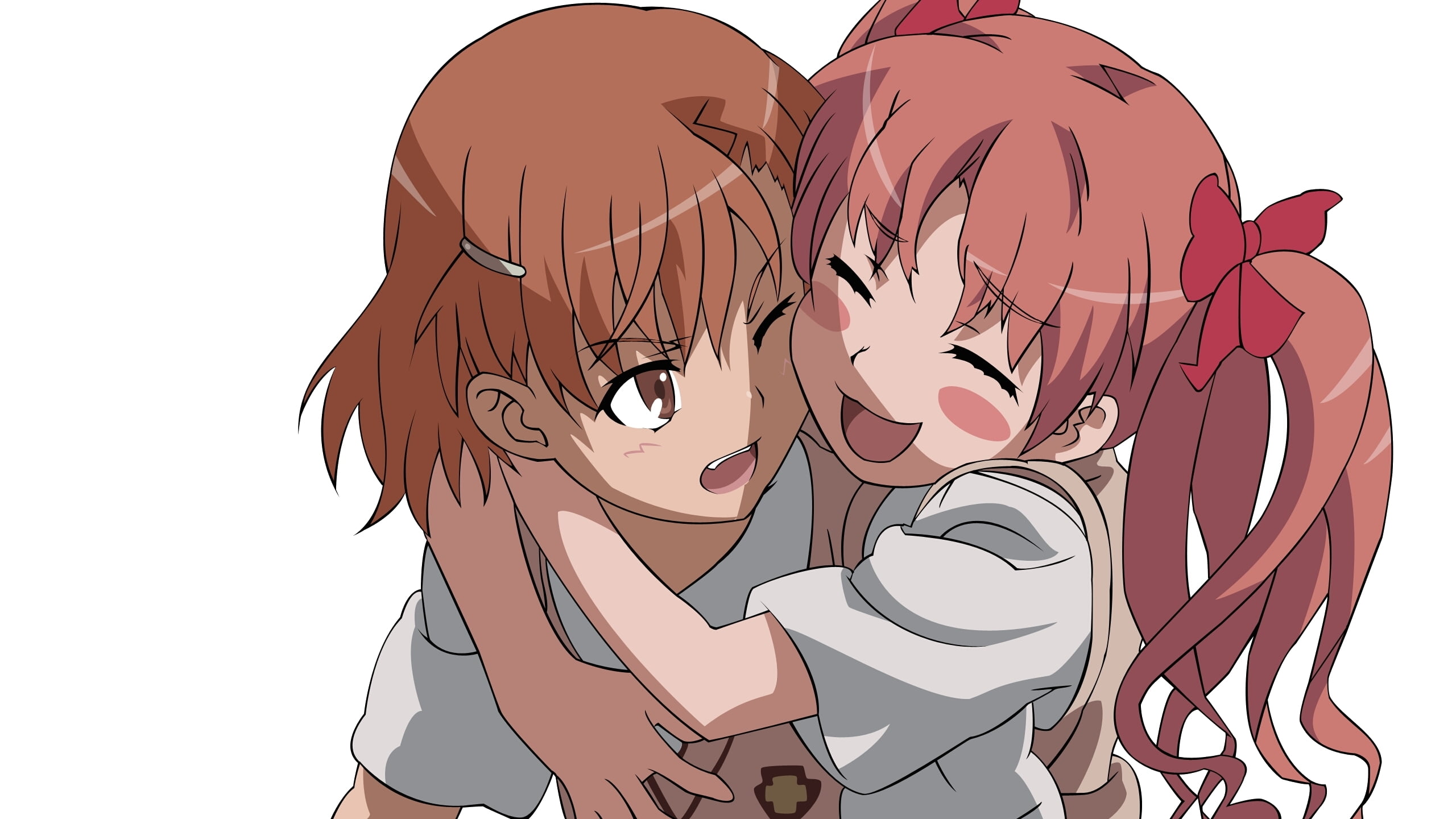 couple hugging anime character