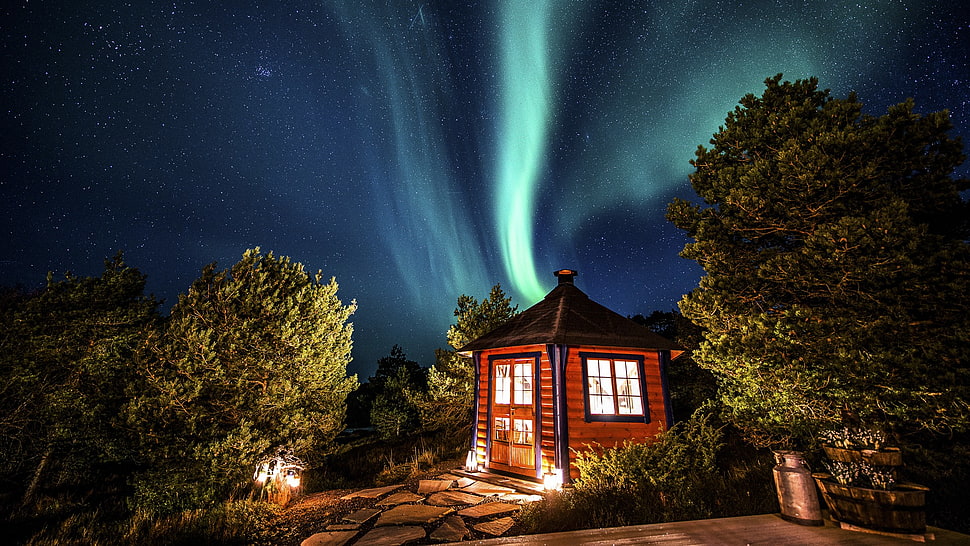 Red wooden shed, house HD wallpaper | Wallpaper Flare