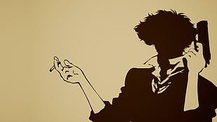 black and white bird painting, Cowboy Bebop, Spike Spiegel