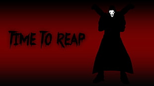 Time To Reap illustration, Reaper (Overwatch), silhouette, typography, mask HD wallpaper