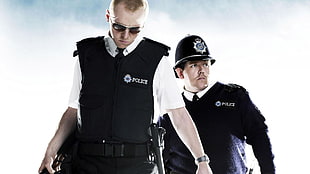 men's black bulletproof vest, movies, Hot Fuzz, Simon Pegg, Blood and Ice Cream HD wallpaper