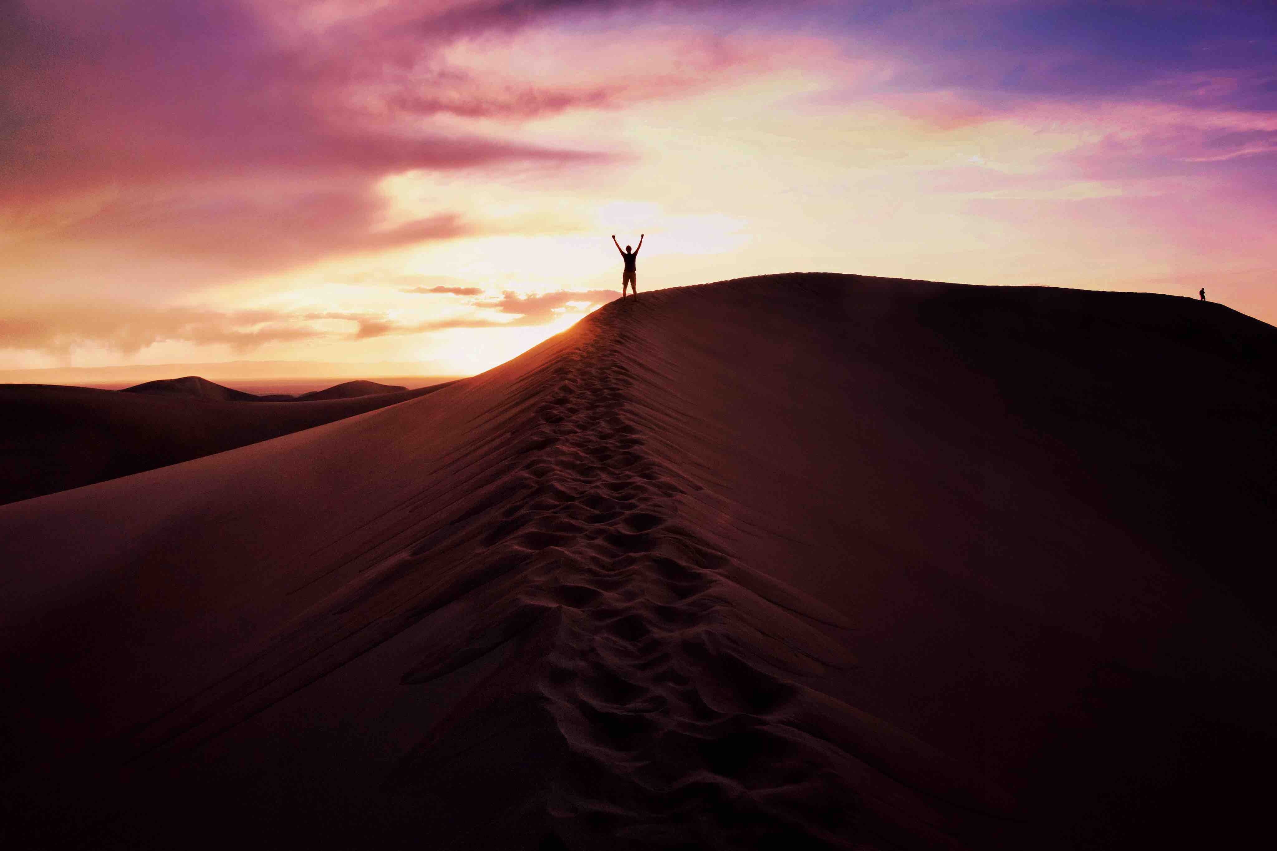 brown sand, Desert, Sand, Man