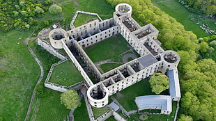bird's eye view of white and gray castle, Vauban, castle HD wallpaper