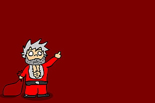 Santa Claus holding red bag illustration, minimalism, Christmas, red background, simple background HD wallpaper