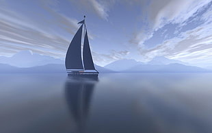 photo of Sailboat sailing through the ocean HD wallpaper
