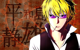 yellow-haired male anime character, Durarara!!, Heiwajima Shizuo, anime HD wallpaper