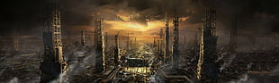 brown and black concrete building, artwork, video games, Deus Ex: Mankind Divided HD wallpaper