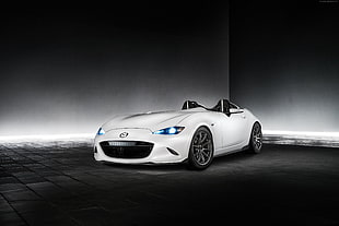 white Mazda concept car HD wallpaper