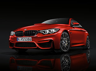 red BMW M4 HD wallpaper