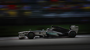 black and white vehicle, car, Mercedes F1 HD wallpaper