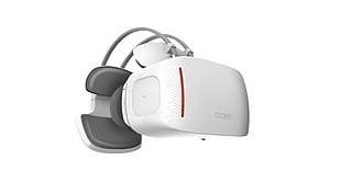 white and gray Alcatel VR goggles HD wallpaper