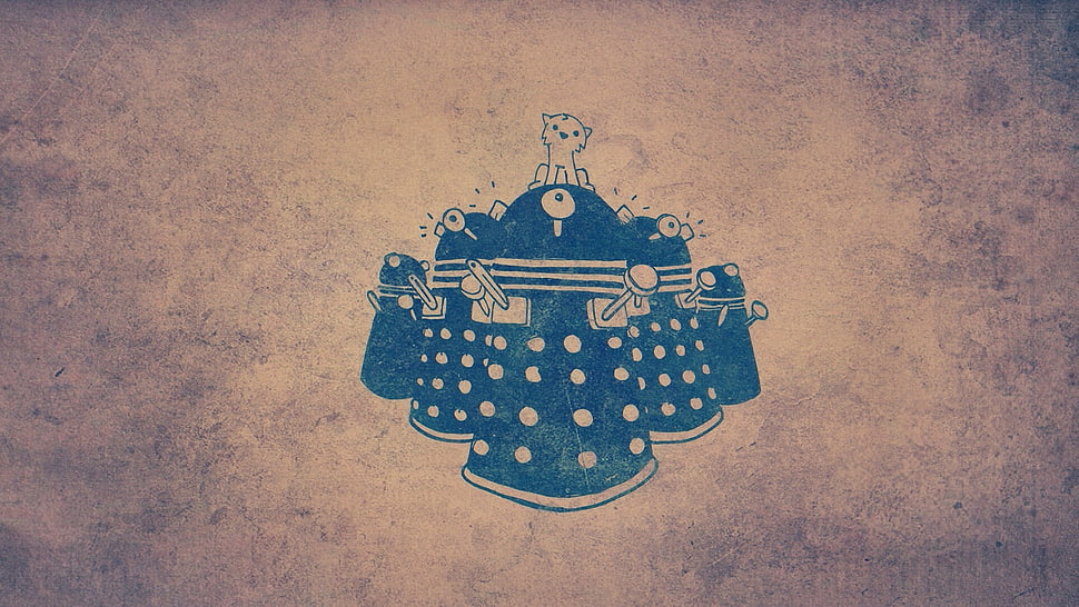 blue tower cannon illustration, Doctor Who, Daleks HD wallpaper