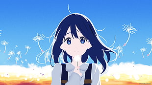 blue-haired female anime character, anime, Tamako Market, Kitashirakawa Tamako HD wallpaper