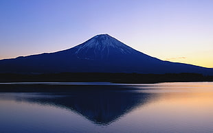 silhouette mountain, Mount Fuji, landscape, Japan, volcano HD wallpaper