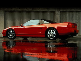 red luxury coupe