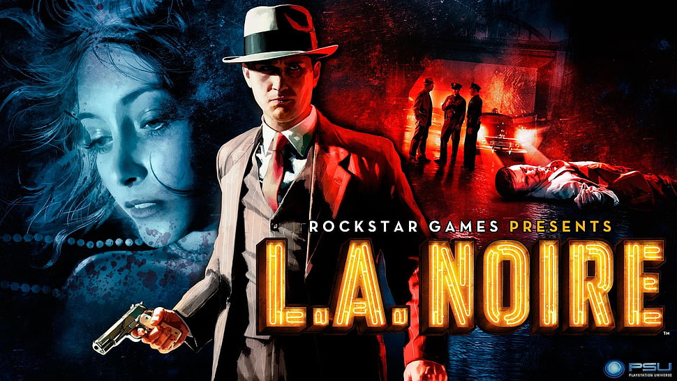 LA Noire digital walpaper, L.A. Noire, video games HD wallpaper