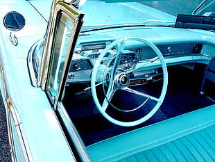 classic white vehicle steering wheel HD wallpaper