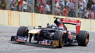 black F1 car, sports HD wallpaper