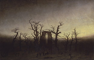 bare tree photos, painting, landscape, Gothic, Caspar David Friedrich HD wallpaper