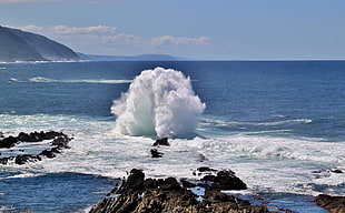 aerial photography of splash of water