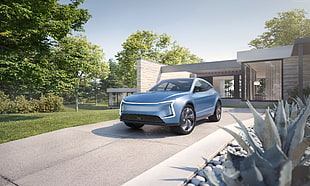 blue concept SUV, SF Motors SF5, electric cars, 4k