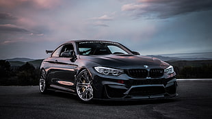 black BMW coupe photography
