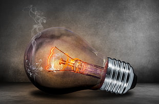 turned on incandescent bulb HD wallpaper