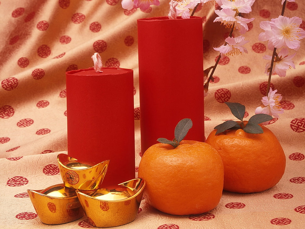 Two red pillar candles HD wallpaper | Wallpaper Flare