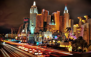 time-lapse city photo, cityscape, lights, building