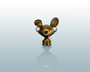 3D illustration of brown dog HD wallpaper