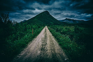 green mountain, Path, Mountain, Green