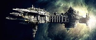 gray space ship, space, science fiction, spaceship, Warhammer 40,000