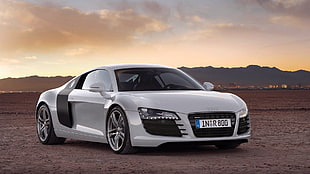 silver Mercedes-Benz sedan, car, Audi, r8 HD wallpaper