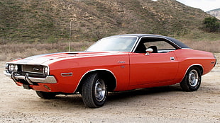 red Dodge Charger coupe, car, muscle cars, Dodge, Dodge Challenger HD wallpaper