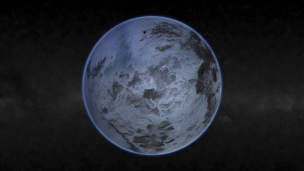 Gray moon illustration, space, Pluto HD wallpaper | Wallpaper Flare