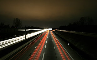 black and red pool table, long exposure, traffic, road HD wallpaper