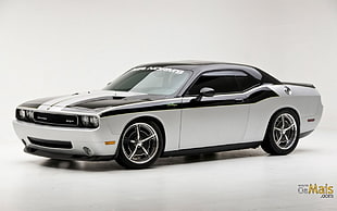 silver-colored Mercedes-Benz sedan, car, Dodge Challenger