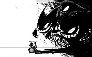 black shadow monsters illustration HD wallpaper