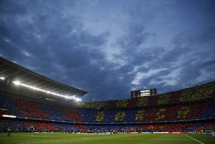 green soccer field, FC Barcelona, Camp Nou, soccer clubs, soccer