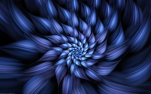 blue flower illustration, abstract, petals, brush strokes HD wallpaper